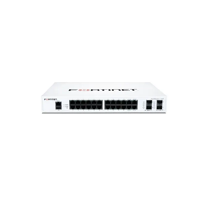 სვიჩი FortiSwitch-124F is a performance/price competitive switch with 24x GE port + 4x SFP+ port + 1x RJ45 console. Fanless design.