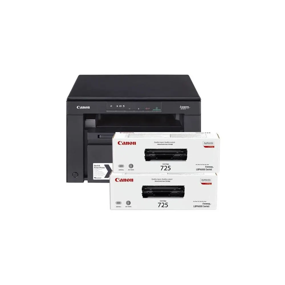 საბეჭდი მოწყობილობა Canon MFP i-SENSYS MF3010 Bundle(Starter Cartridge + 2 Cartridge), A4 18ppm, 1200x600 dpi, 64MB, USB 2.0, 8000p/m