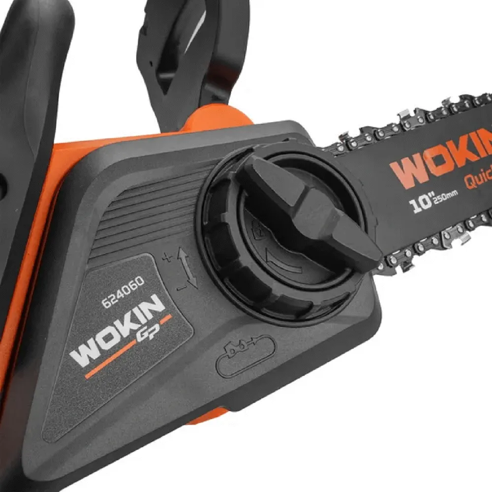 უსადენო ჯაჭვური ხერხი Wokin 624060, 20V, LI-ION Cordless Pruning Saw, Orange