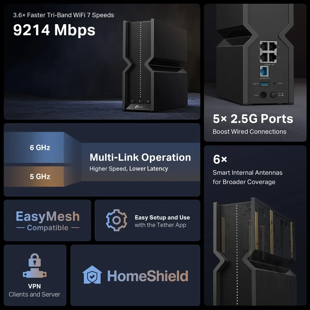 TP-Link BE9300 Tri-Band Wi-Fi 7