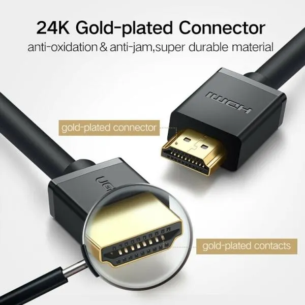 UGREEN HD104 HDMI Cable 2.0 Computer TV Engineering Decoration Line HD 3D Visual Effect 25m (Black) (10113)