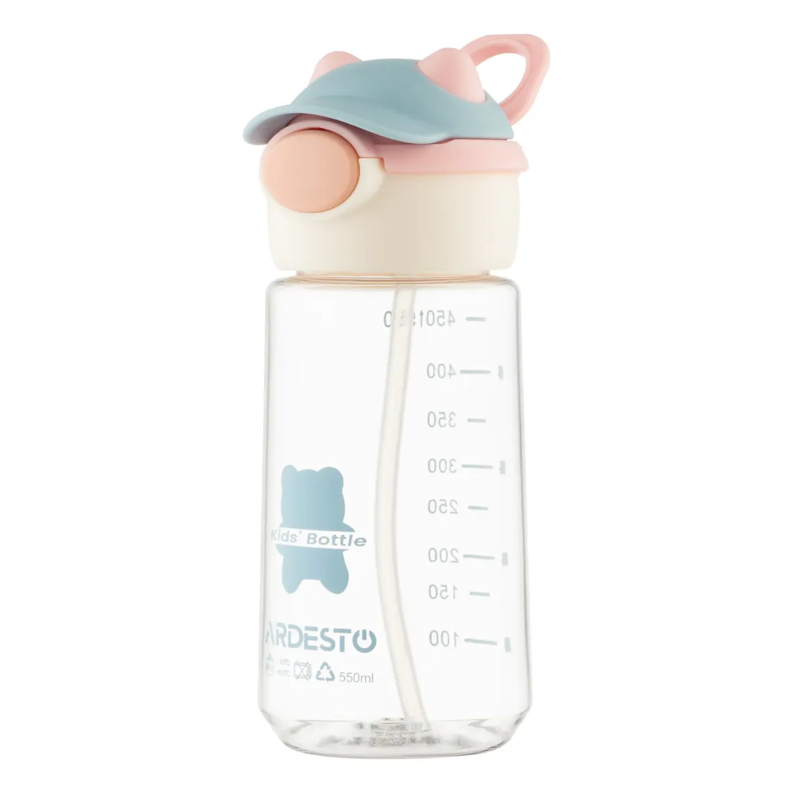 ბოთლი Ardesto Bottle Bear 550ml, plastic, pink