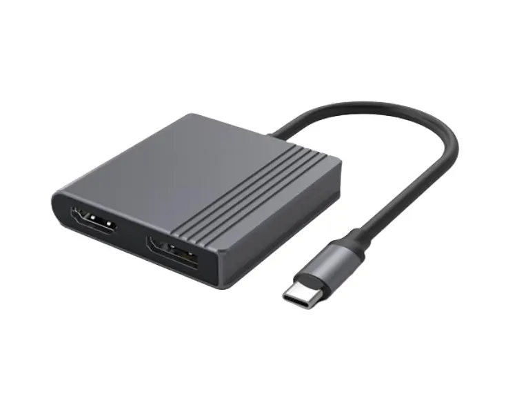 ადაპტერი Gembird A-CM-HDMIFDPF-01 4K/60Hz USB-C to HDMI+DP Adapter