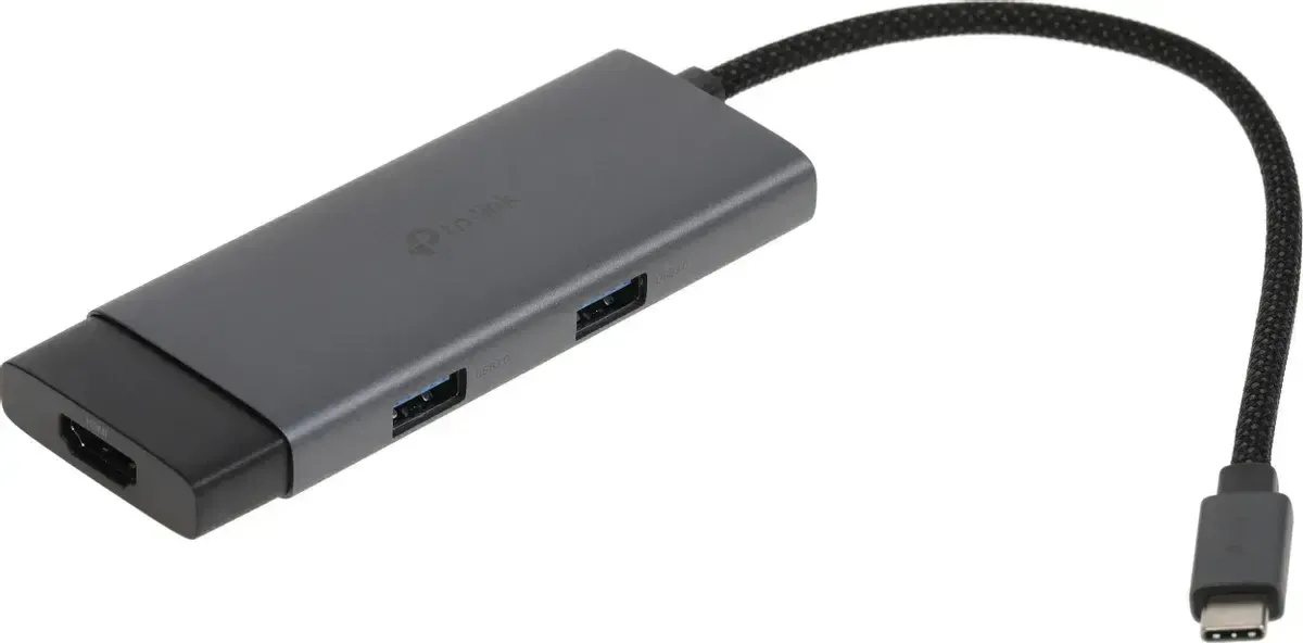 UH5020C, TPLINK, Type C Adapter, USB Type-C 5 in 1 Hub, 4K@60Hz HDMI, 100W PD, 1× USB-C Data Port, 2× USB-A Data Ports.