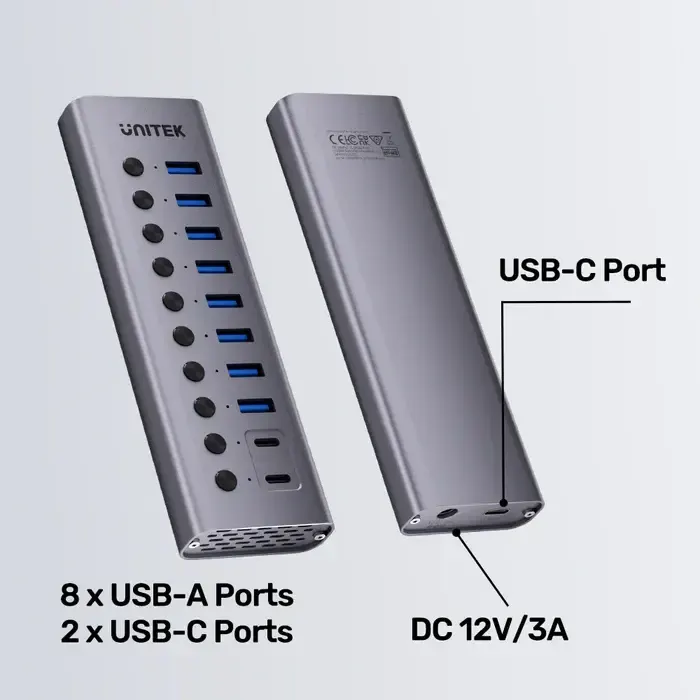 H1315B, UNITEK, USB HUB, 10-in-1 USB-C 5Gbps Hub.