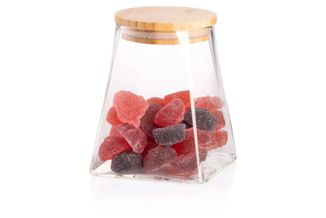 შუშის ქილა Ardesto Jar Midori, 510ml, glass, bamboo, cone, transparent