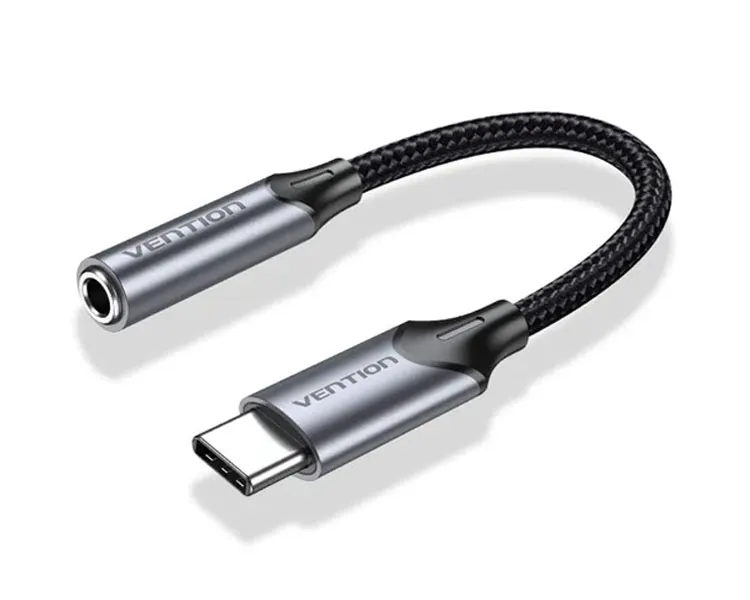 ადაპტერი Vention BGMHA USB-C to 3.5mm Earphone Jack Adapter 0.1m Gray Aluminum
