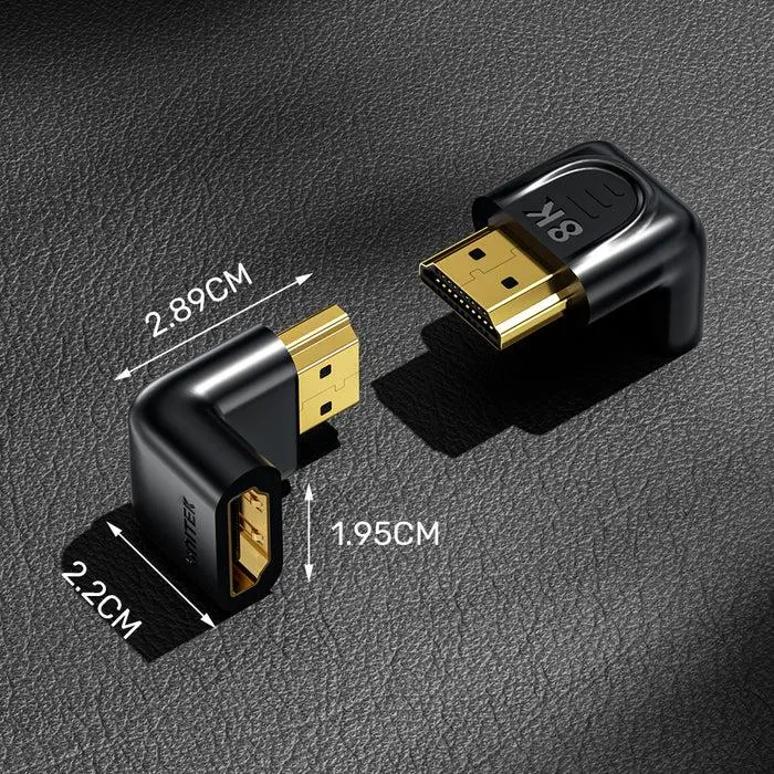 A1046A, UNITEK, Adapter, 90° & 270° Right Angle HDMI Adapter 8K 60Hz & 4K 120Hz.