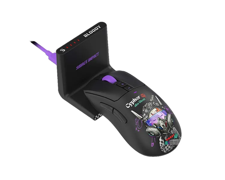 მაუსი A4Tech Bloody R73 Ultra Duo Dual Mode Wireless Gaming Mouse Cypher Ghost