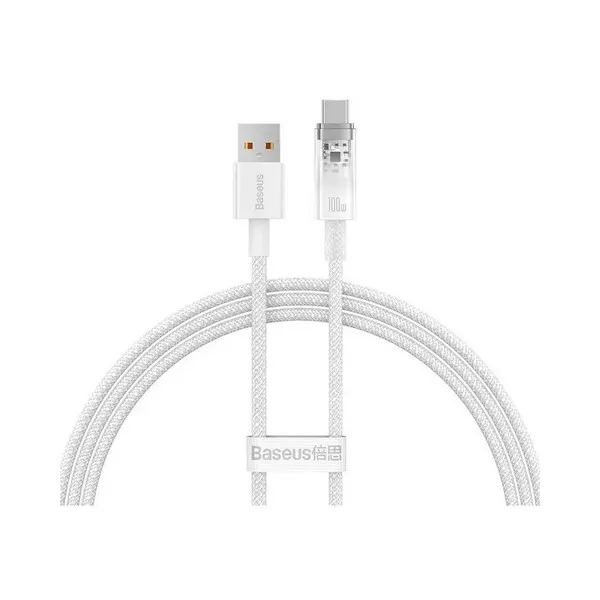 Type-C კაბელი Baseus Explorer USB-A to USB-C 1m White