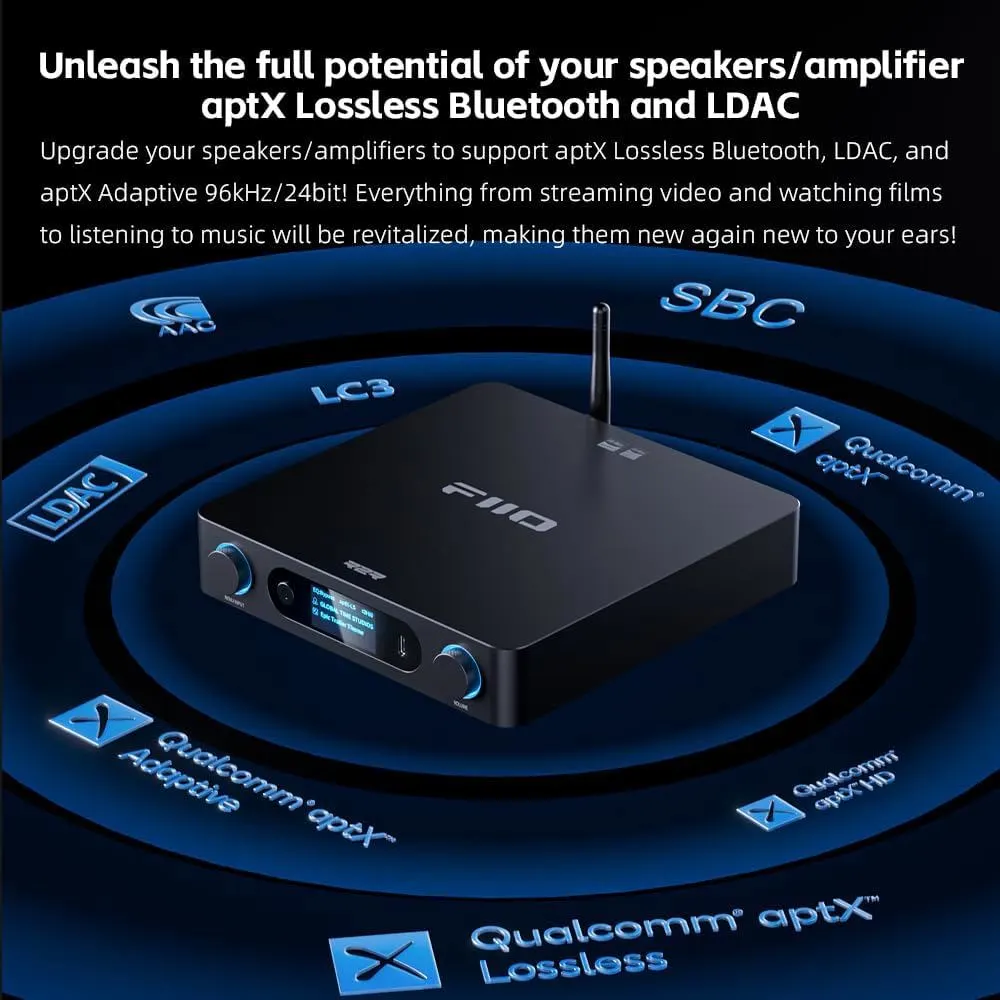 DAC მიმღები FiiO BR15 R2R (F3132B) Optical, Coaxial, RCA, XLR, Type-C, Hi-Res Bluetooth Audio Receiver and DAC Black