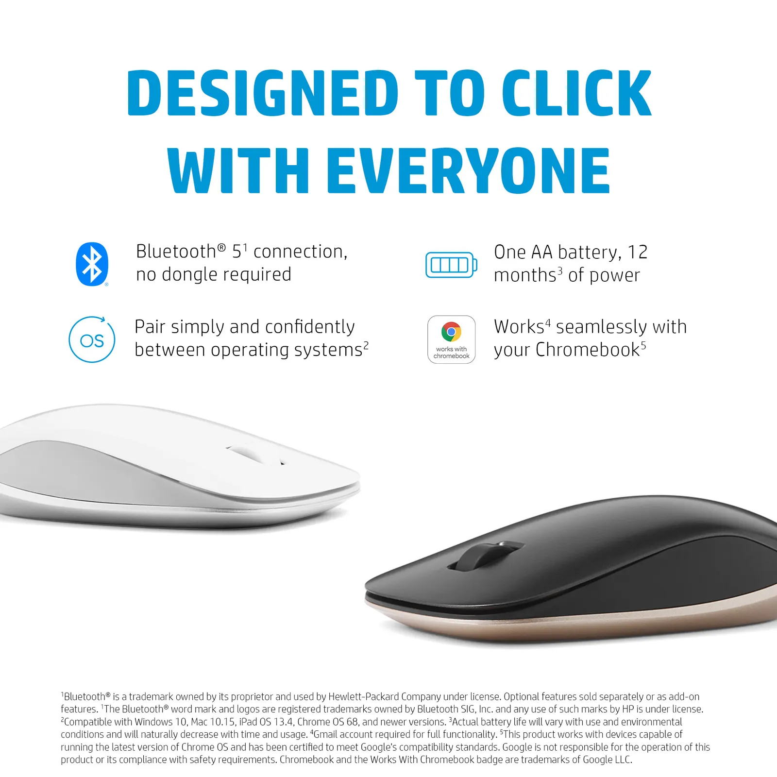 მაუსი HP 410 Slim Bluetooth Silver