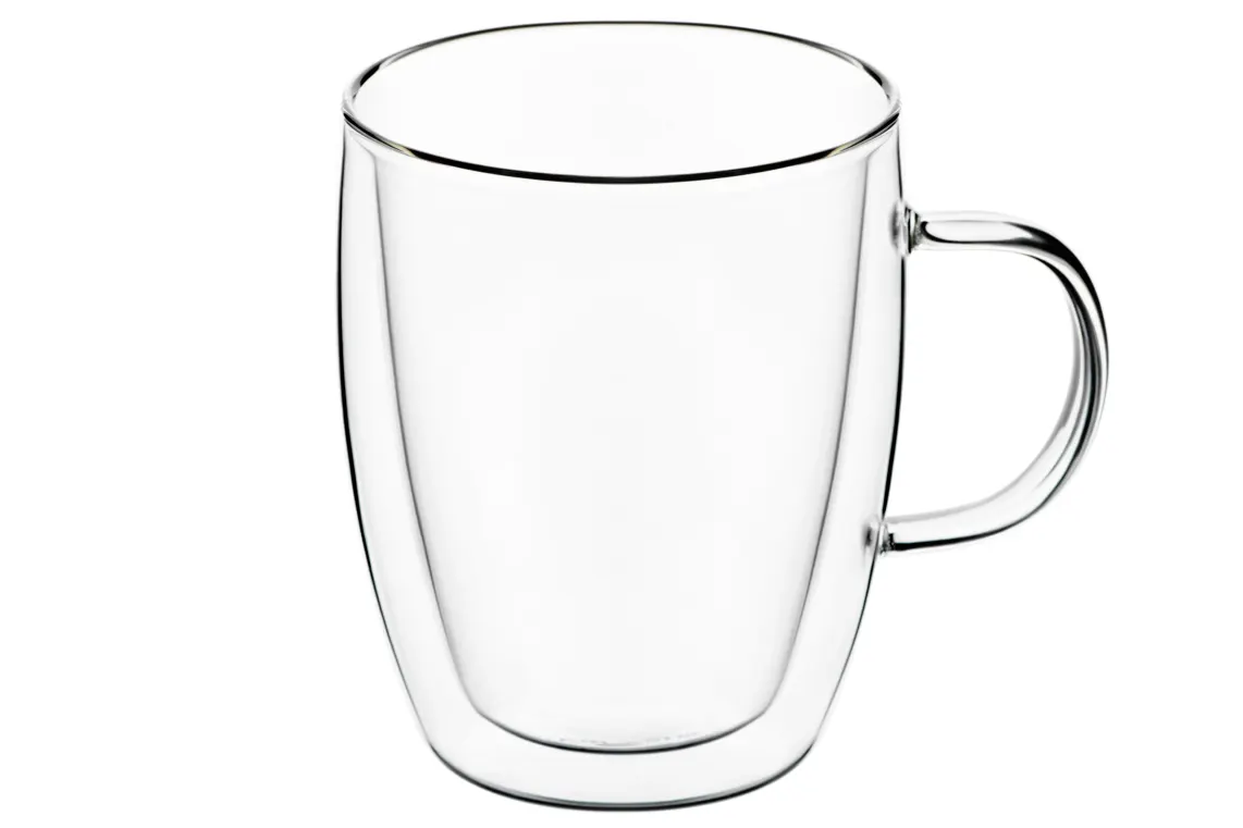 ARDESTO Double wall borosilicate glass cup set, 270 ml, 2 pcs, with handles