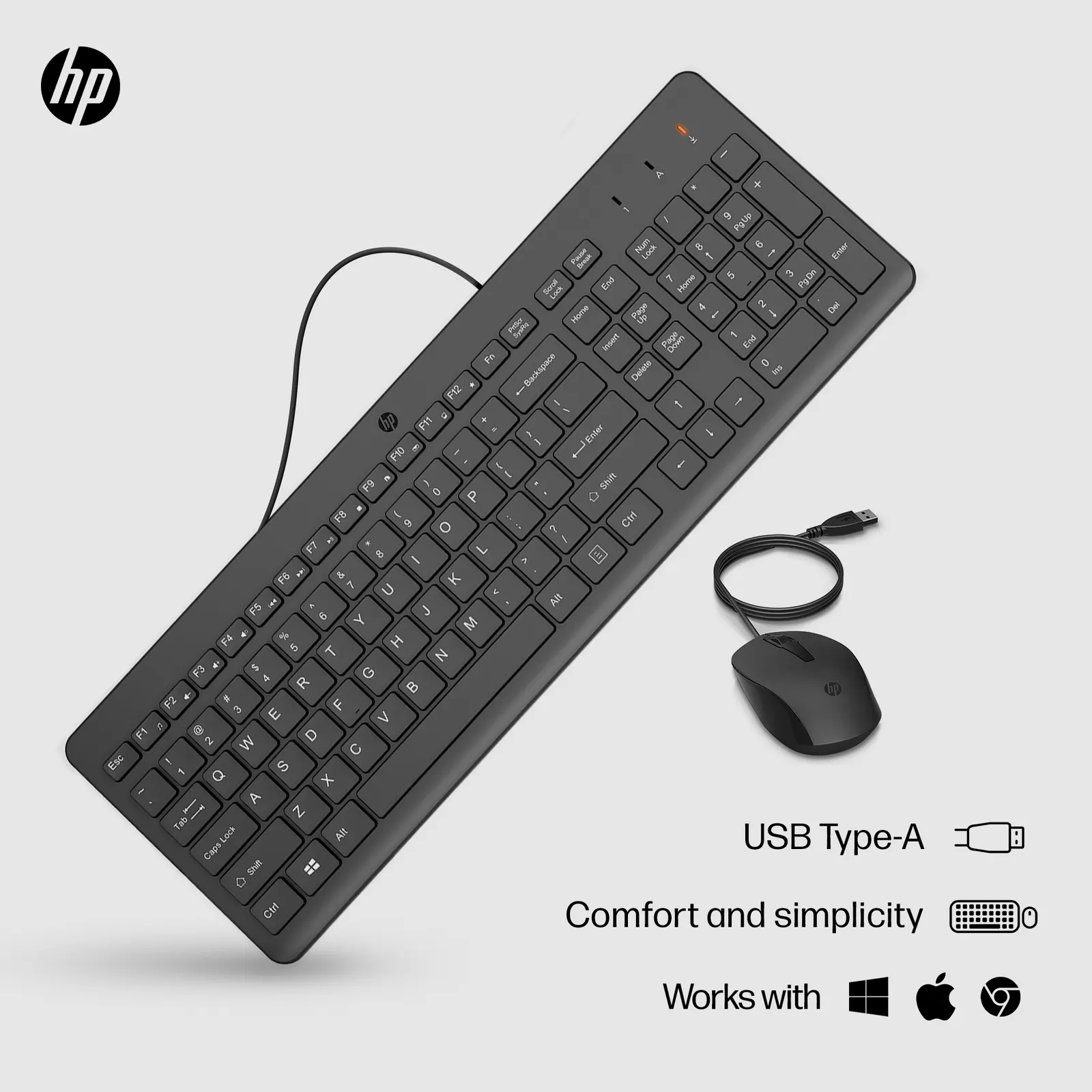 HP 150 Wired Mouse and Keyboard Combination RUSS