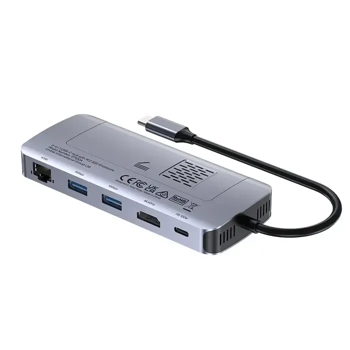 Type-C ჰაბი D1120A, UNITEK, USB HUB, 6-in-1 USB-C 10Gbps Hub.