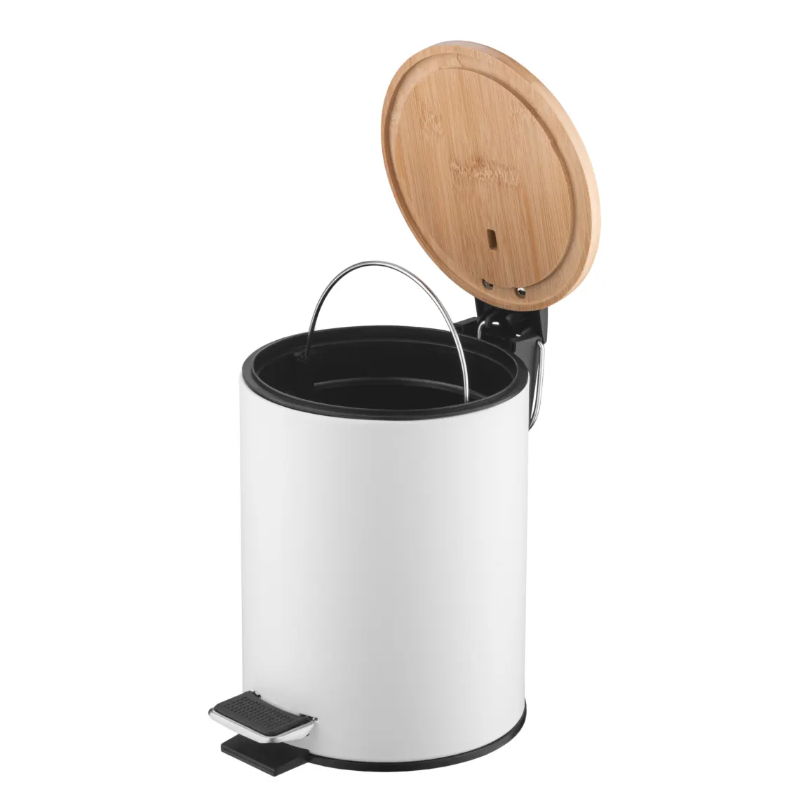 ნაგვის ურნა Step bin ARDESTO Minimalism, 3l, metal, plastic, bamboo, white