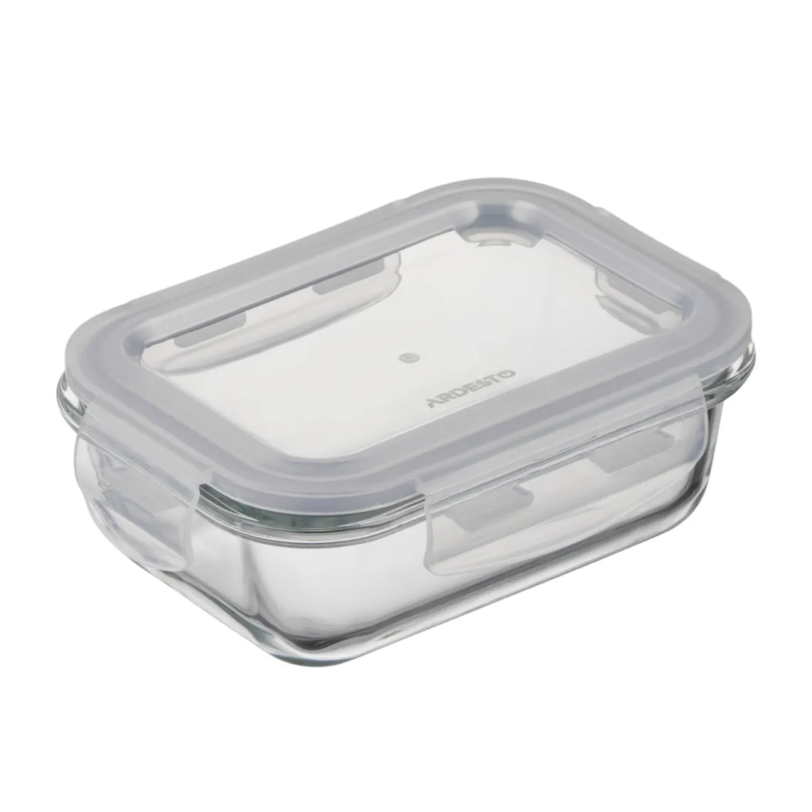 საკვების კონტეინერი Ardesto Food storage container Gemini 0.38l, borosilicate glass, plastic, rectangular, transparent