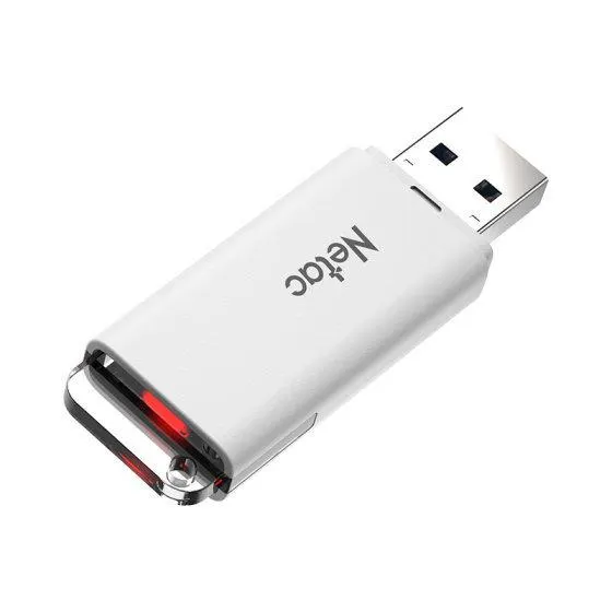 NETAC, U185, 64GB, USB 2.0 with LED indicator, White+Black
