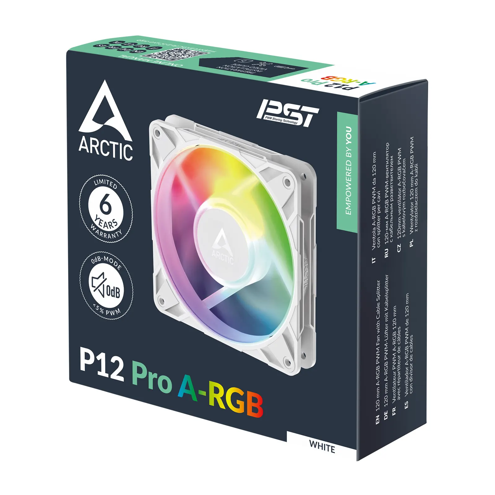 ქეისის ვენტილატორი Arctic P12 Pro A-RGB White