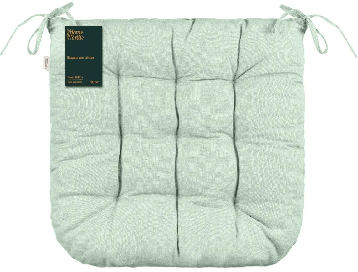 სკამის ბალიში Ardesto Sitpad Oliver, 40x40cm, 100% cotton, filling: 50% holofiber, 50% pp, aquamarine