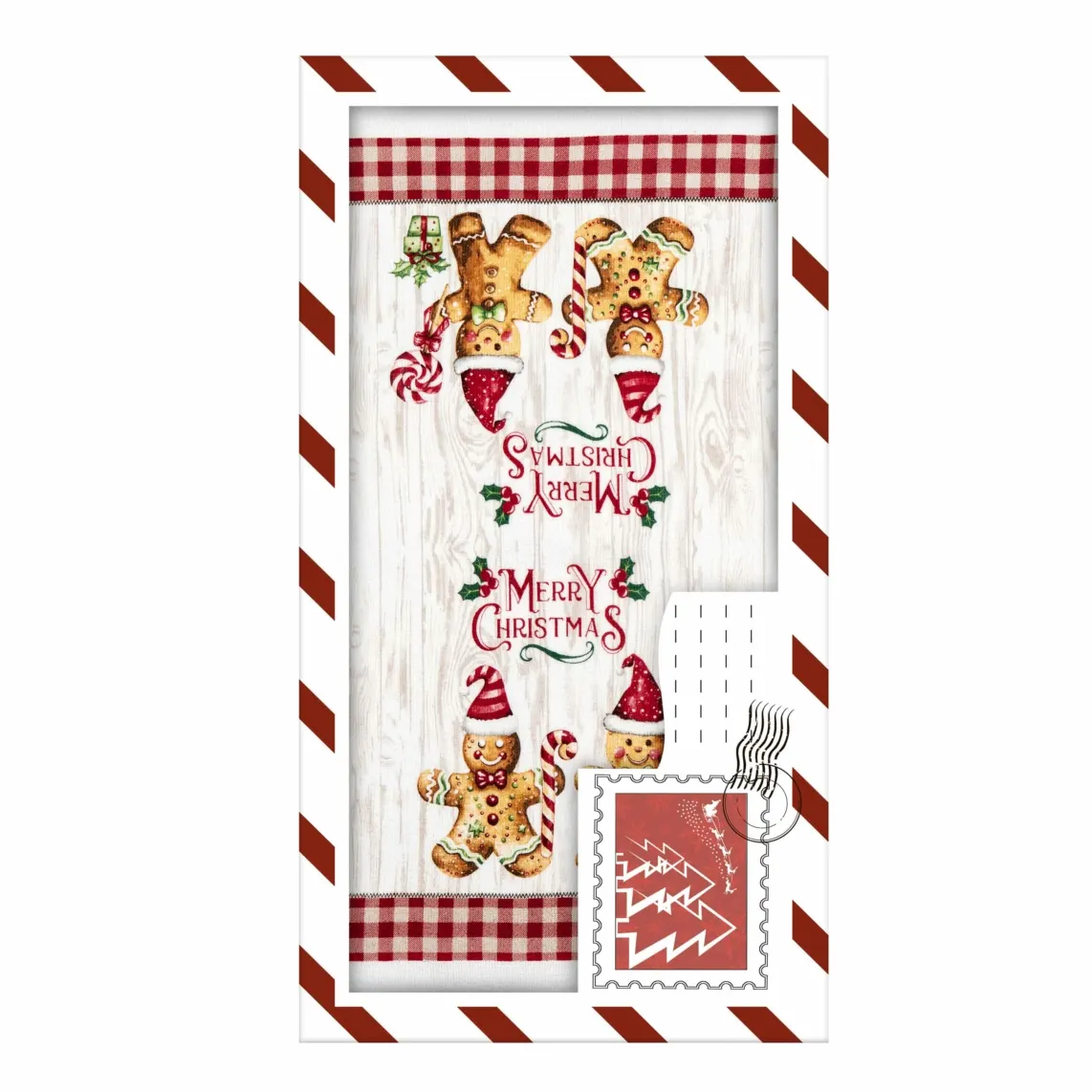 Ardesto Gift set of towels in a box Christmas Gingerbread 38x63cm, 2pcs, 100% cotton, red
