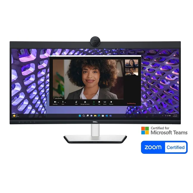 მონიტორი Dell 34" Curved Monitor P3424WEB, IPS WQHD 3440x1440, 3800R, 21:9, 300cd/m, 5ms, HDMI, DP, USB-C PD, 1 x RJ45, 4xUSB, Cam&Mic, Black, 3YrW