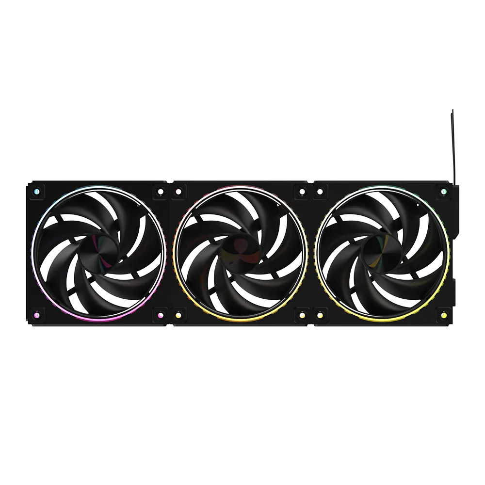 ქეისის ვენტილატორი Zalman Case Fan ZM-DF120A3 ARGB, 3x120mm, 800-2300rpm, 4pin, PWM, 3pin+5VARGB, 34,5dBa, POGO pin, Magnetic, black