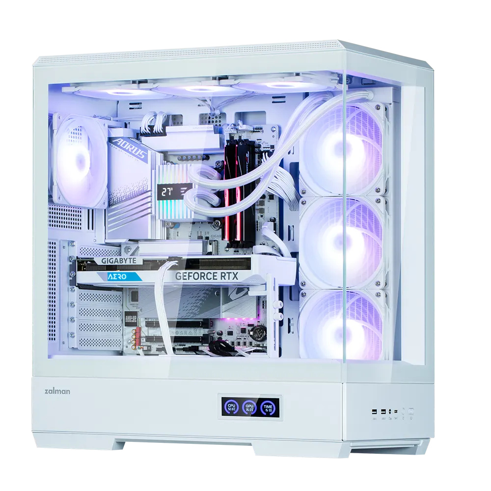 ქეისი Zalman PC case P50 DS without PSU, 2xUSB3.0, 1xUSBType-C, 4x120mm ARGB, VGA 435 mm, LCS ready, TG Side Panel, ATX, white