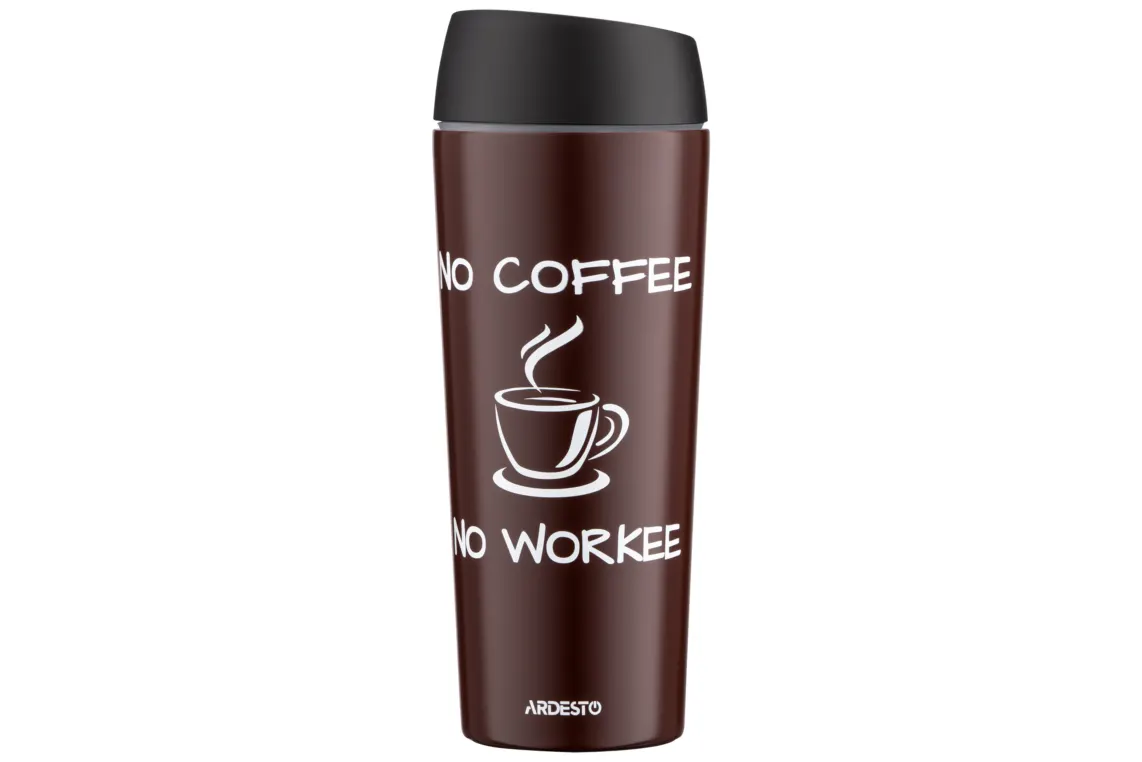 თერმოჭიქა Ardesto Travel mug Coffee Time, 450ml, stainless steel, brown