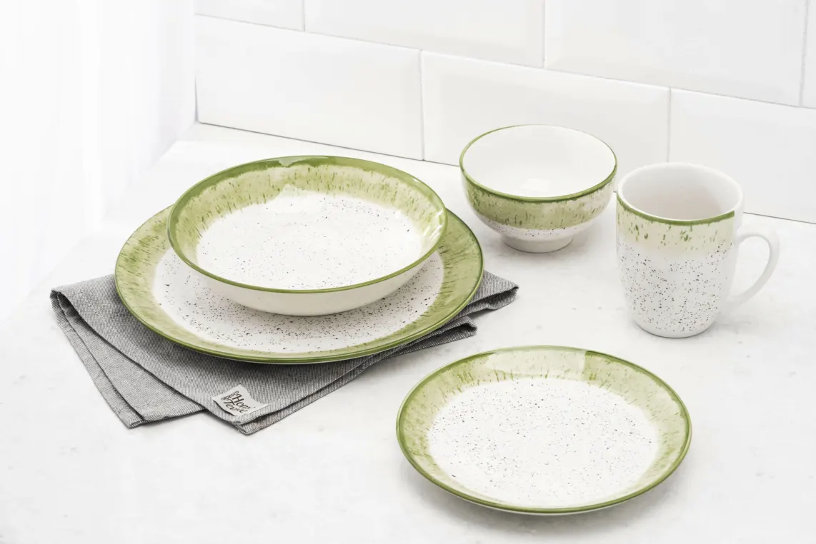 ჯამი Ardesto Bowl Siena, 11.5cm, porcelain, white-green