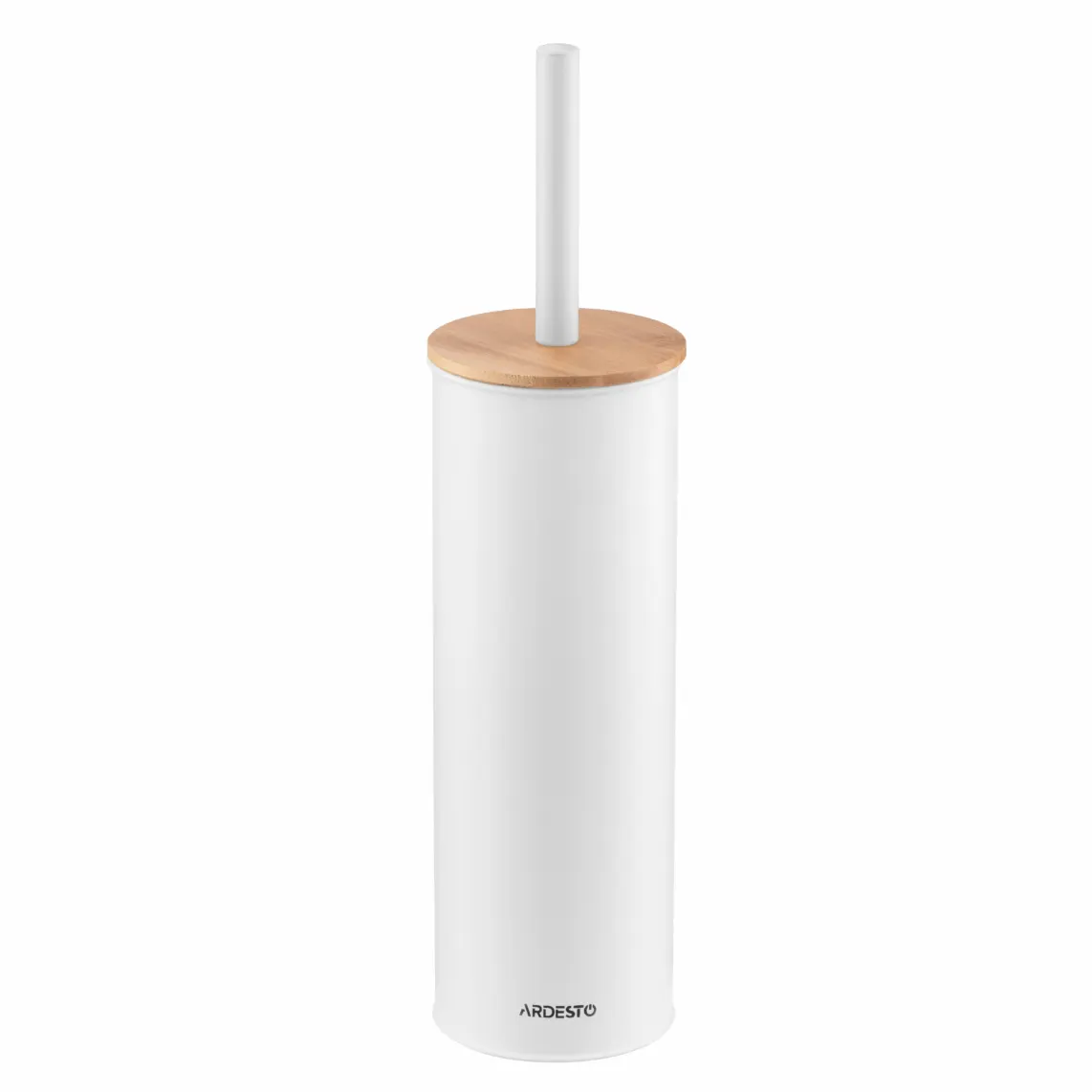 უნიტაზის ჯაგრისი Toilet brush set with stand ARDESTO Minimalism 9.5x27.5/38cm, metal, polypropylene, bamboo, white