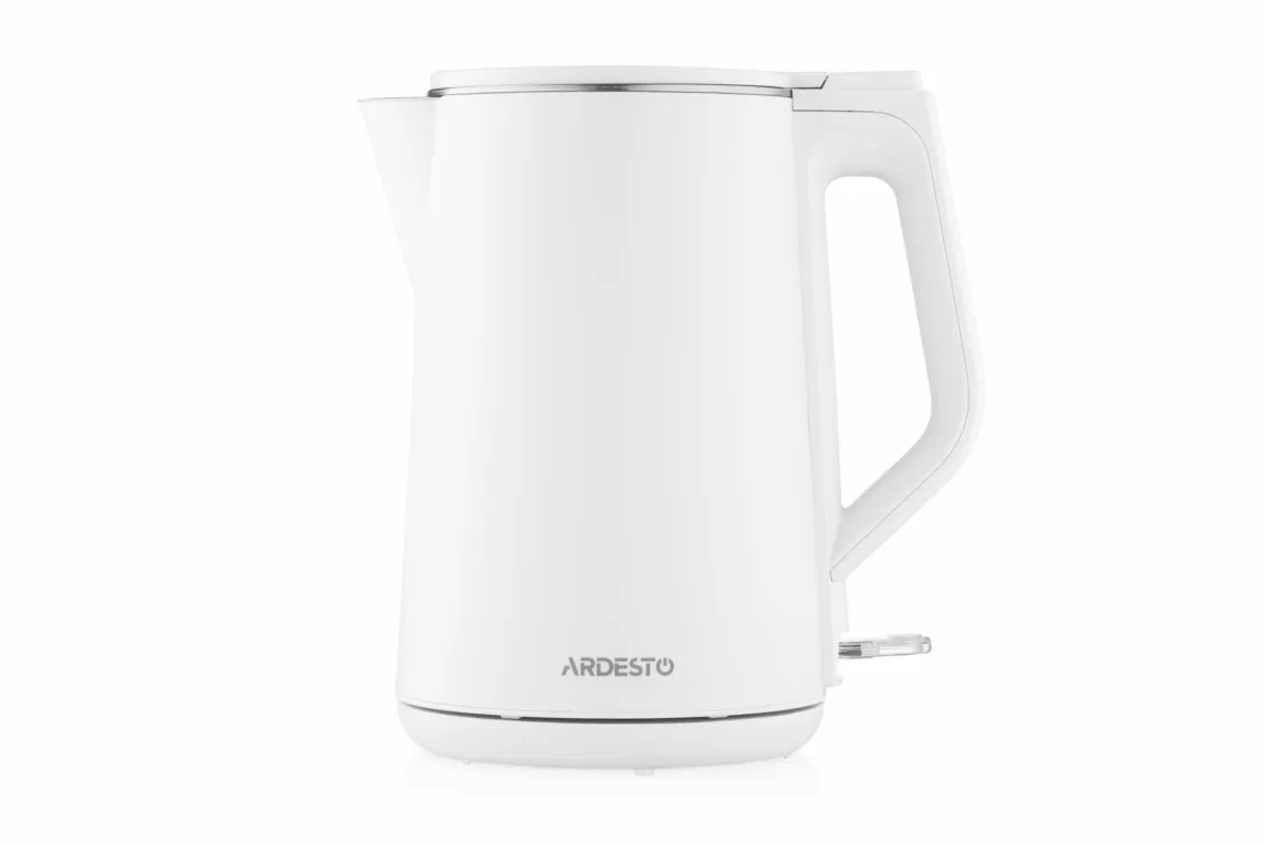 ელექტრო ჩაიდანი Ardesto Electric kettle EKL-X50, 1,7L, double-walled, gloss, STRIX, white