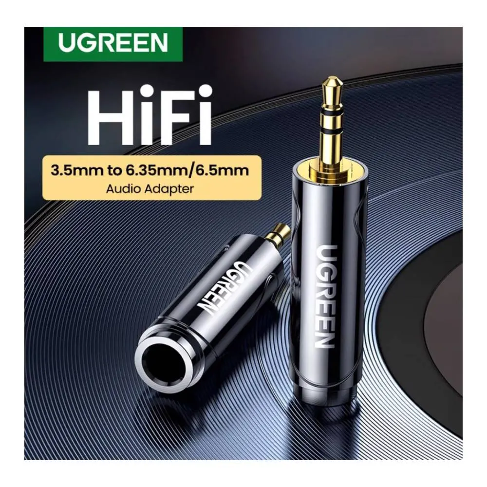 აუდიო ადაპტერი UGREEN 80730, 3.5mm to 6.35mm Audio Adapter, Silver