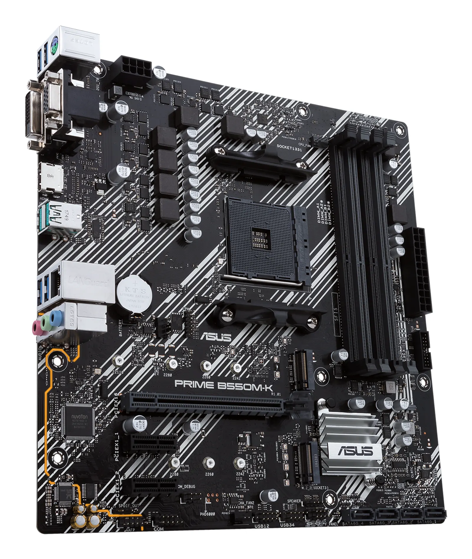 ASUS Motherboard PRIME B550M-K sAM4 B550 4xDDR4 M.2 HDMI DVI D-Sub mATX