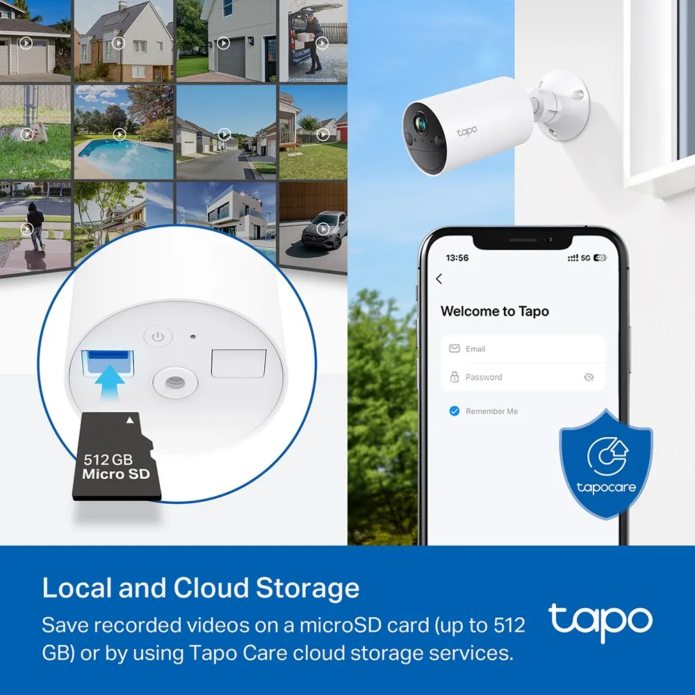 TP-Link Tapo C410 Wire-Free Security Camera - 2304 × 1296 (2K), Wi-Fi, 125° Viewing Angle, Up to 180-Day Battery Life, Solar Power Compatibility