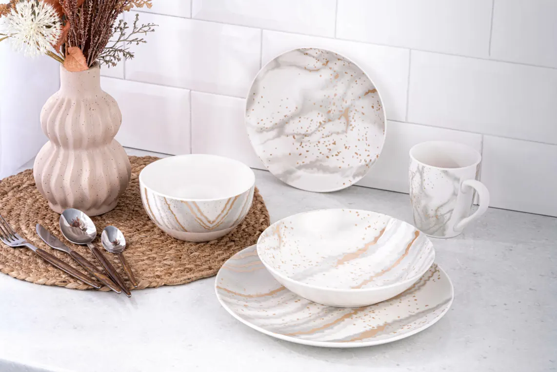 თეფში ARDESTO Dinner plate Sparkle, 27cm, porcelain, multi-colored