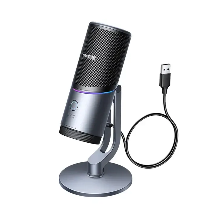 CM769, UGREEN, Microphone, for PC, RGB, USB, 3.5mm, Black.