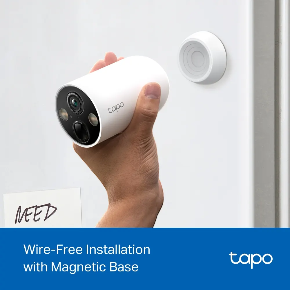 TP-Link Tapo C425 Wire-Free Security Camera - 2560 × 1440 (2K), Wi-Fi, 150° Viewing Angle, Up to 300-Day Battery Life, Solar Power Compatibility