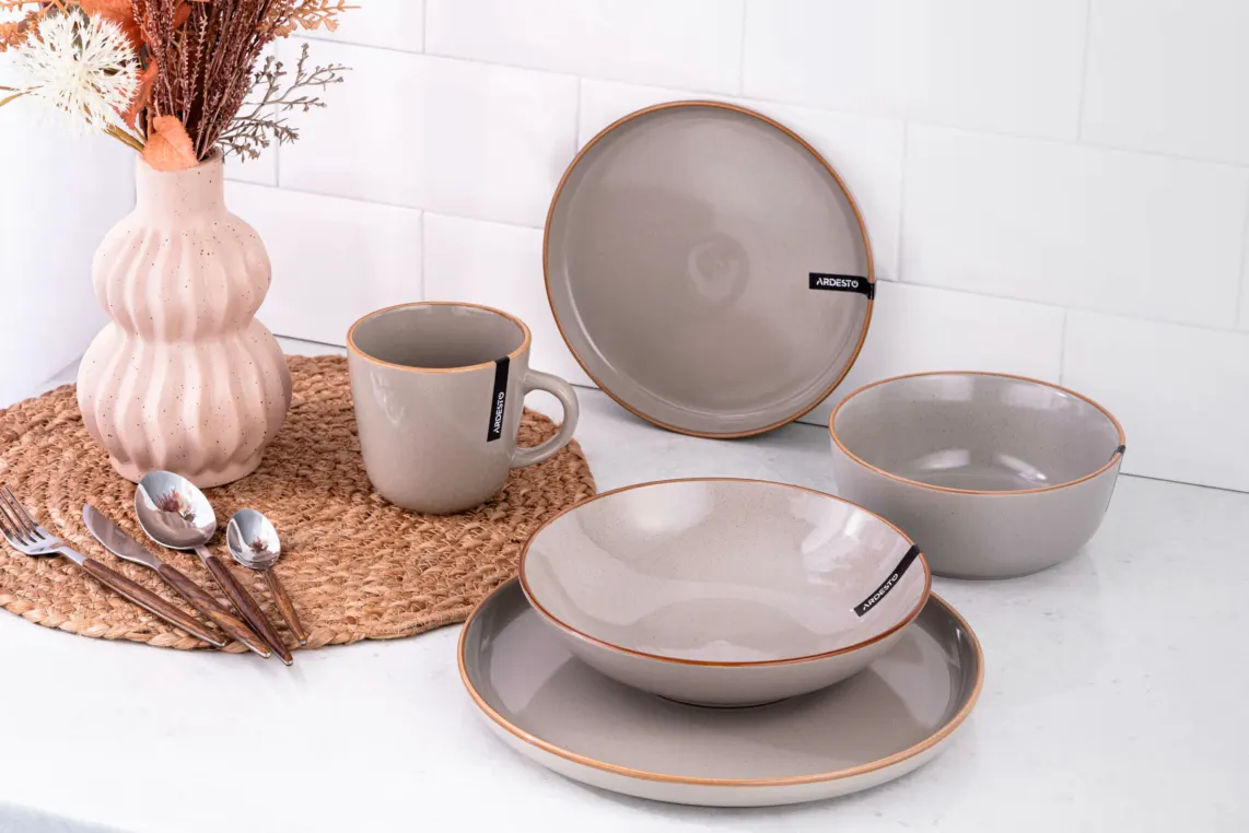 თეფში Ardesto Dinner plate Apulia, 26.6cm, ceramic, gray