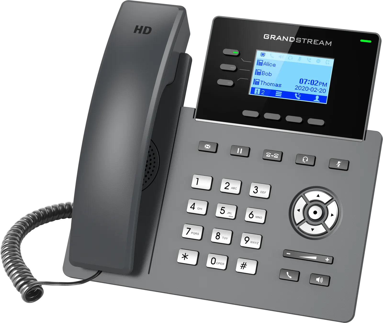 IP ტელეფონი Grandstream GRP2603P, Carrier-Grade IP Phones, 3 lines, 6 SIP accounts, Dual 10/100/1000 Mbps Ethernet ports, HD audio, PoE (No PSU included)