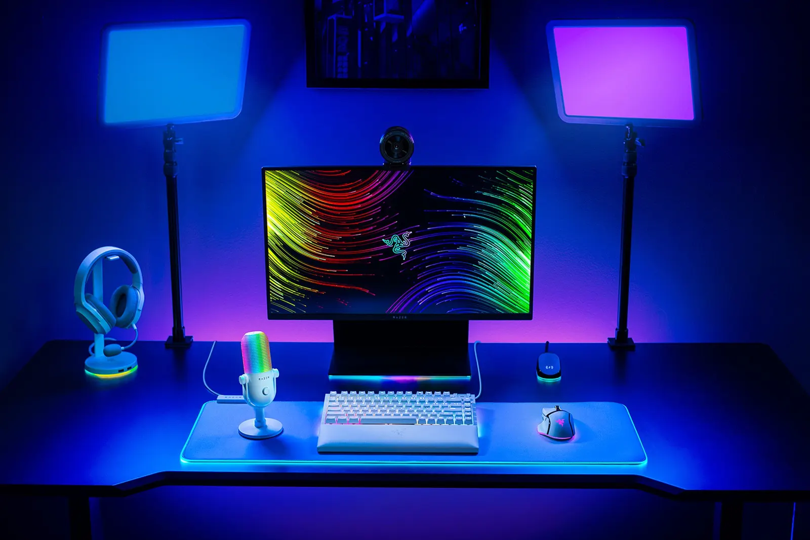Razer gaming microphone Seiren V3 Chroma, Uni, RGB, USB-A, 2m, white