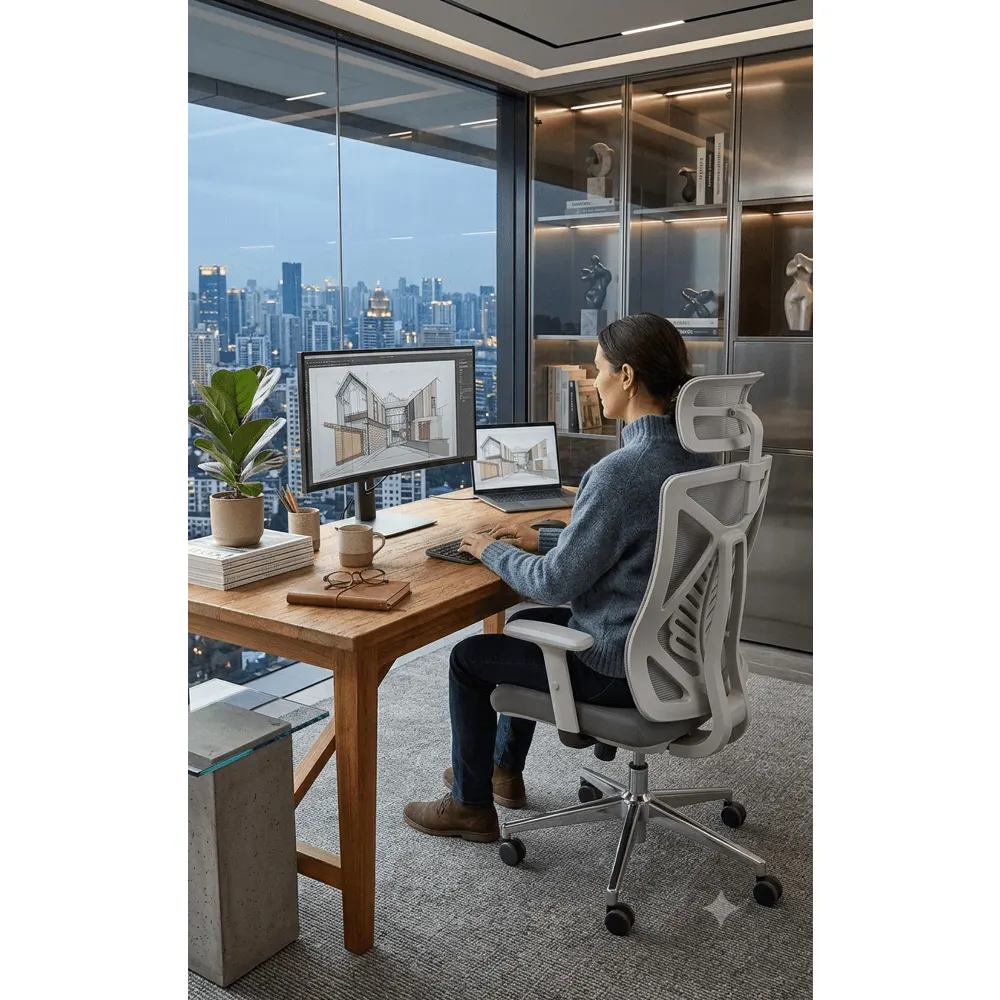 საოფისე სავარძელი ALLX MS-2216B, Office Chair, Gray