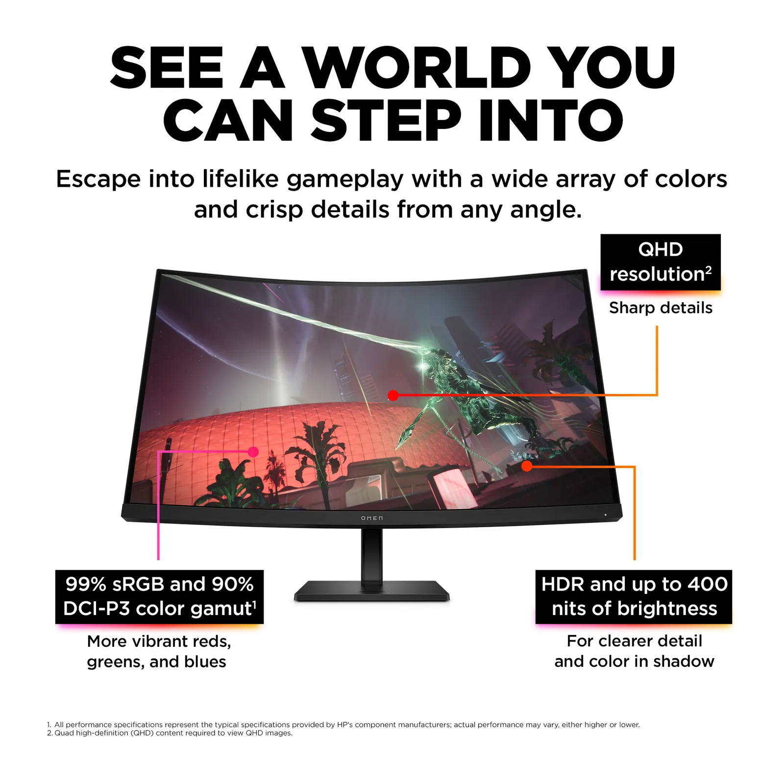 HP OMEN 32c Curved 31.5" VA 2K Black