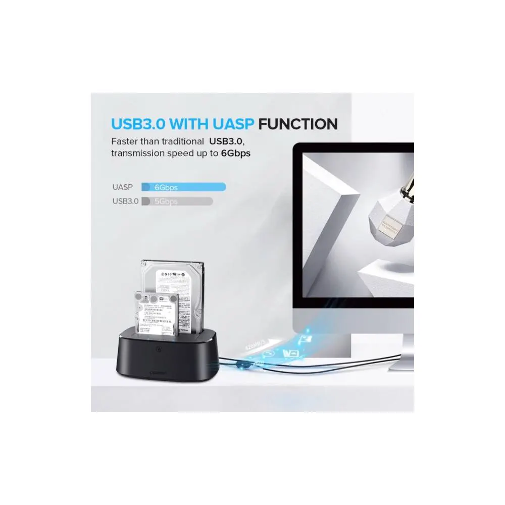 UGREEN CM198 (50857) USB 3.0 to SATA Dual-Bay Hard Drive Docking Station