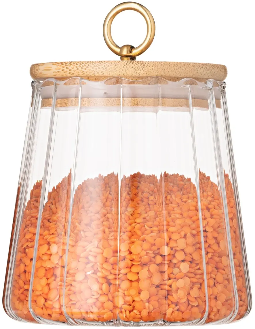 შუშის ქილა Ardesto Jar Fresh Vintage 650 ml, glass, bamboo