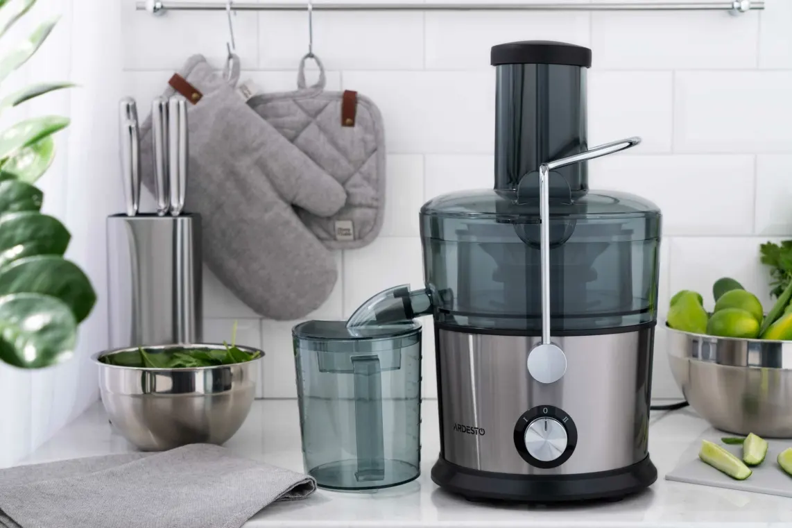 წვენსაწური Ardesto centrifugal juicer, 1100W, bowl-1L, plastic/iron, silver-black