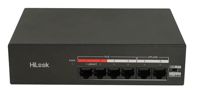 PoE სვიჩი - 4 PoE (at/af) პორტი, არამართვადი, HiLook, HiLook By HIKVISION NS-0106MP-35