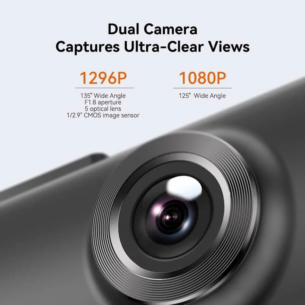 მანქანის ვიდეო რეგისტრატორი DDPAI N1 Dual 1296P FHD Dash Cam 135°, WIFI Front and Rear Cam, Car Video Recorder, Black