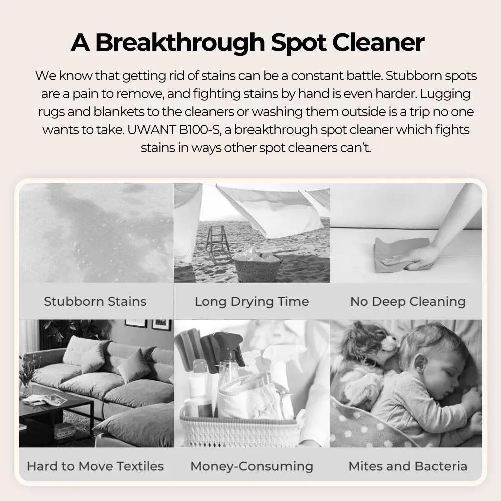 ქიმწმენდის აპარატი Uwant B100-S, 450W, 1.8L, Multiple Spot Cleaner, White