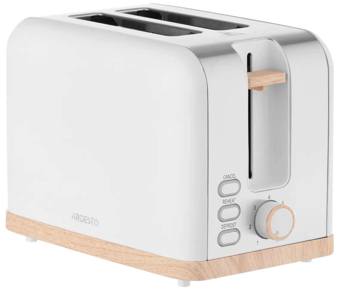 ტოსტერი Ardesto toaster T-F420WWD, 800W, metal, 2 slots, white
